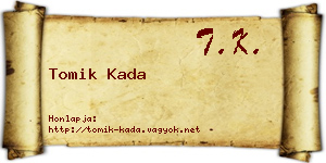 Tomik Kada névjegykártya